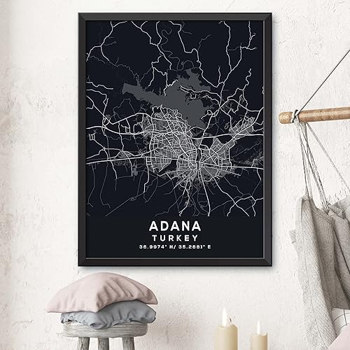 Miniatura 3 de Map of Adana, Turkey, Evening (8x10)