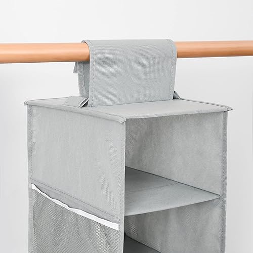 Miniatura 7 de Organizador colgante de zapatos para armario con bolsillos laterales de malla, percheros para gorras de béisbol, soporte para zapatos y sombreros y