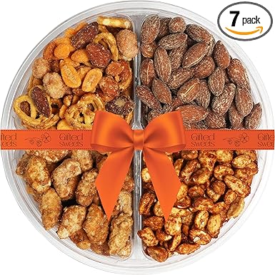 Flavored Nuts Gift Basket - Assortment of Sweet, Roasted & Salted Gourmet Nuts - Assorted Food Gift Box for Birthday, Sympathy, Men & Women.