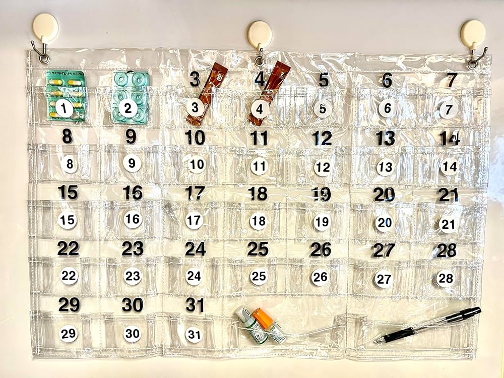 お薬管理が一目でわかる お薬投薬カレンダー ウォールポケット