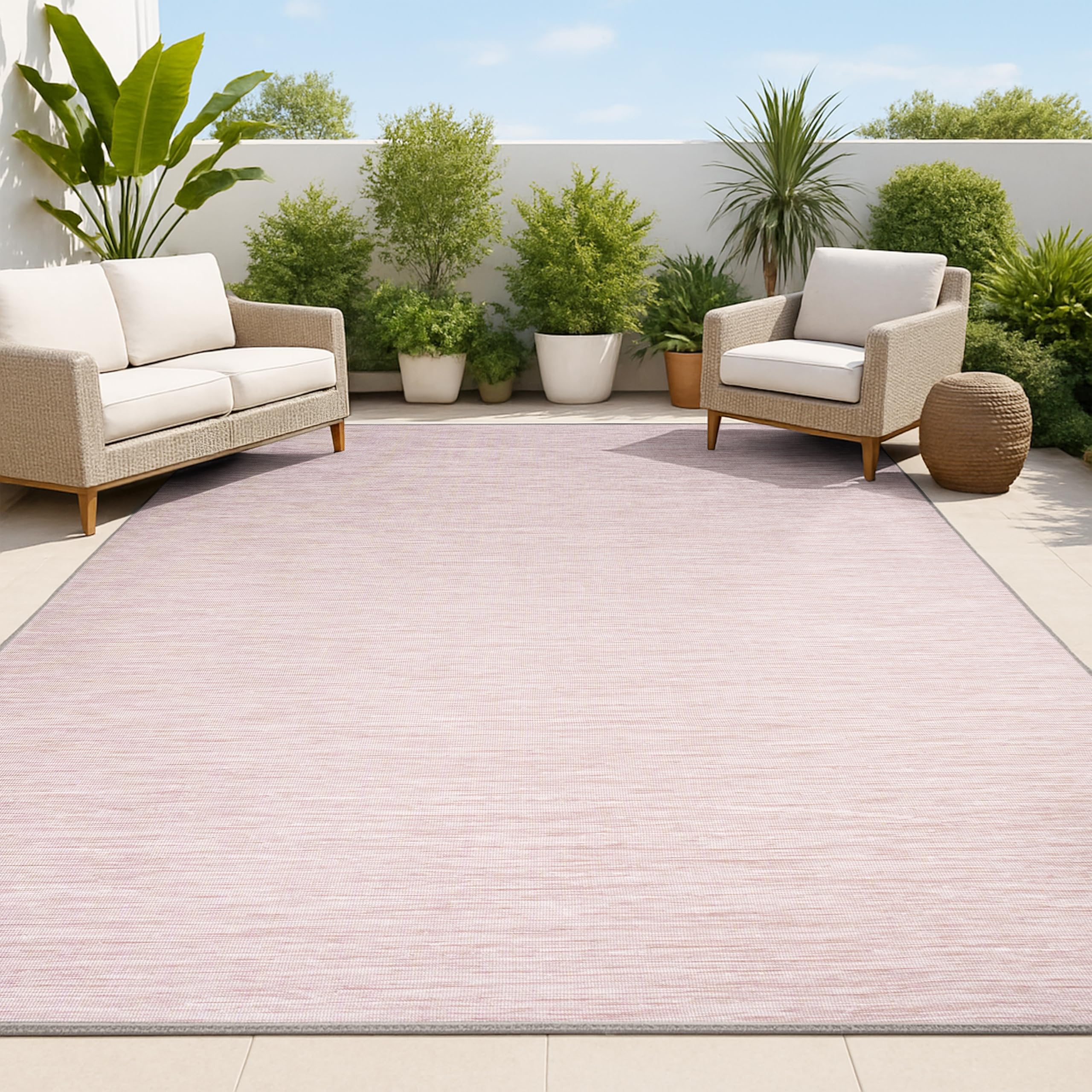 jonathan y flatweave solid indoor outdoor area rug 4x6 pink, ethan modern for backyard, patio, porch, easy-cleaning, high traffic, pet-friendly, non-shedding (tsn100f-4)