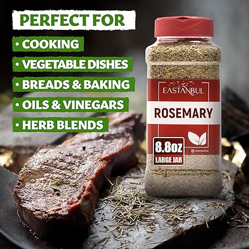 Miniatura 3 de Eastanbul Hojas de romero, 8.8 onzas, condimento de romero, romero seco, especias de romero para recetas saladas y dulces, hierbas de romero secas,