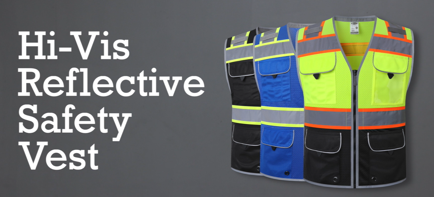 JKSafety Hi-Vis Reflective Safety Vest | ANSI/ISEA Compliant Class 2 | Multiple Pockets For Work | Men & Women