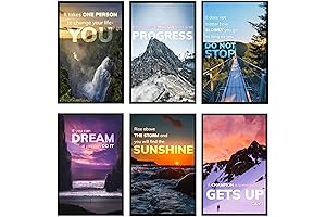 Set of 6 Inspirational Posters - Motivational Posters for Classroom