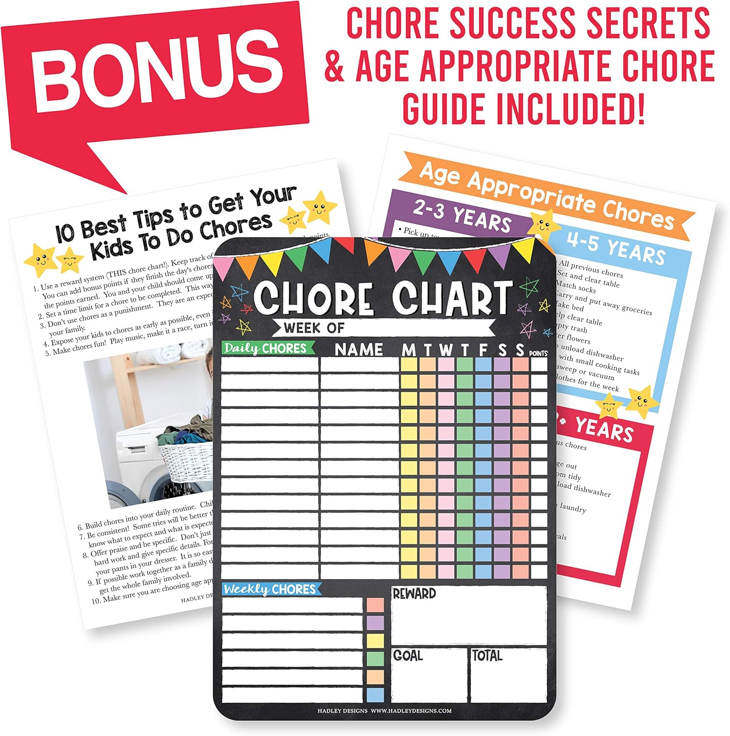 Colorful Chalk Dry Erase Chore Chart for Multiple Kids, Chore Reward Chart for Multiple Kids, Good Behavior Chart for Kids at Home Magnetic Chore Chart for Kids Multiple Kids, Schedule Board for Kids : Office Products
