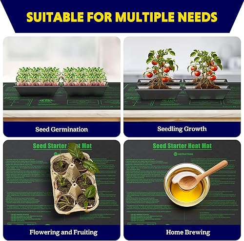 Miniatura 6 de iPower Seedling Heat Mat Technology - Estación de germinación resistente al agua, duradera, almohadilla hidropónica cálida para principiantes de