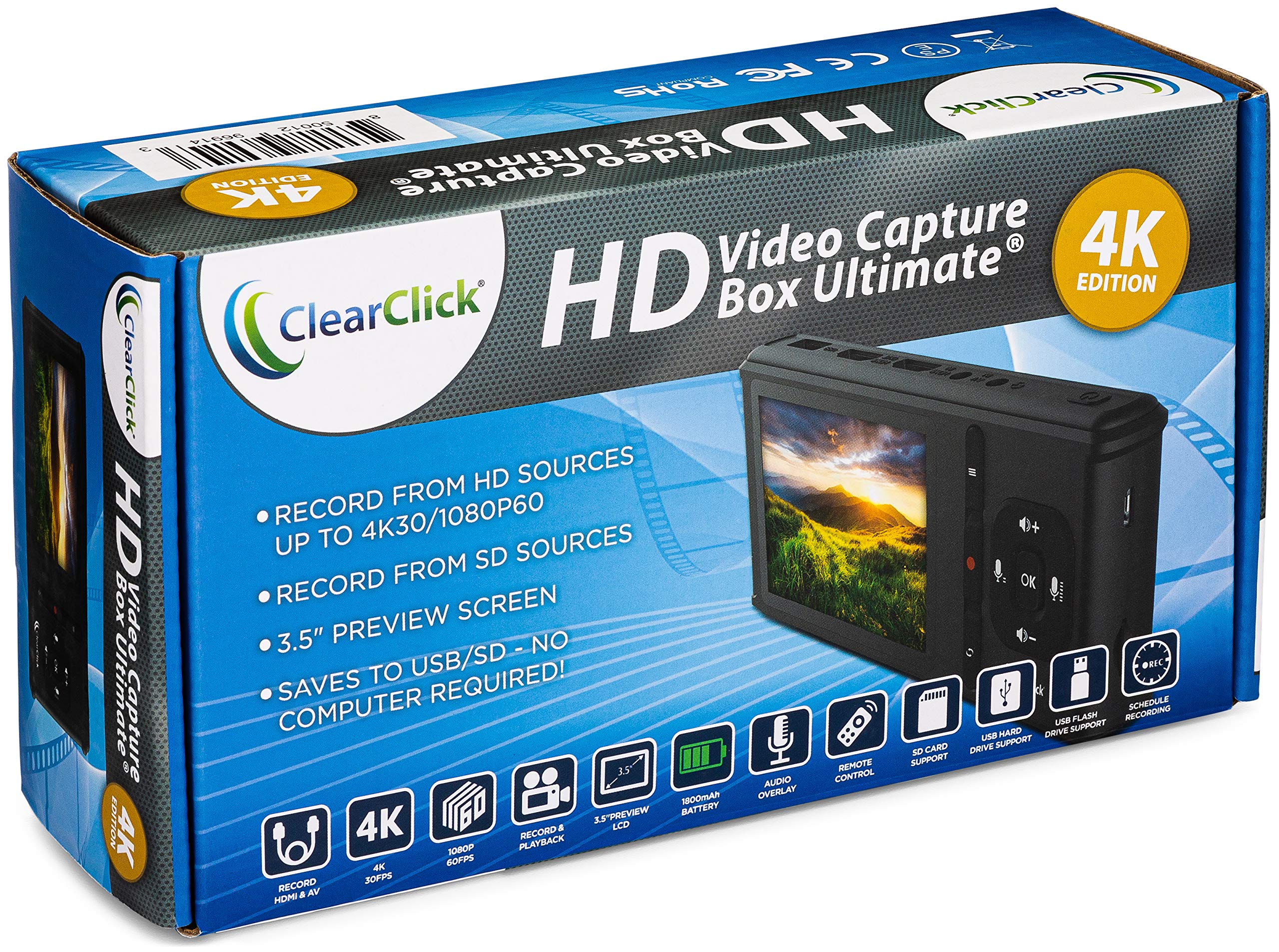 ClearClick HD Video Capture Box Ultimate 4K Edition Record & Stream
