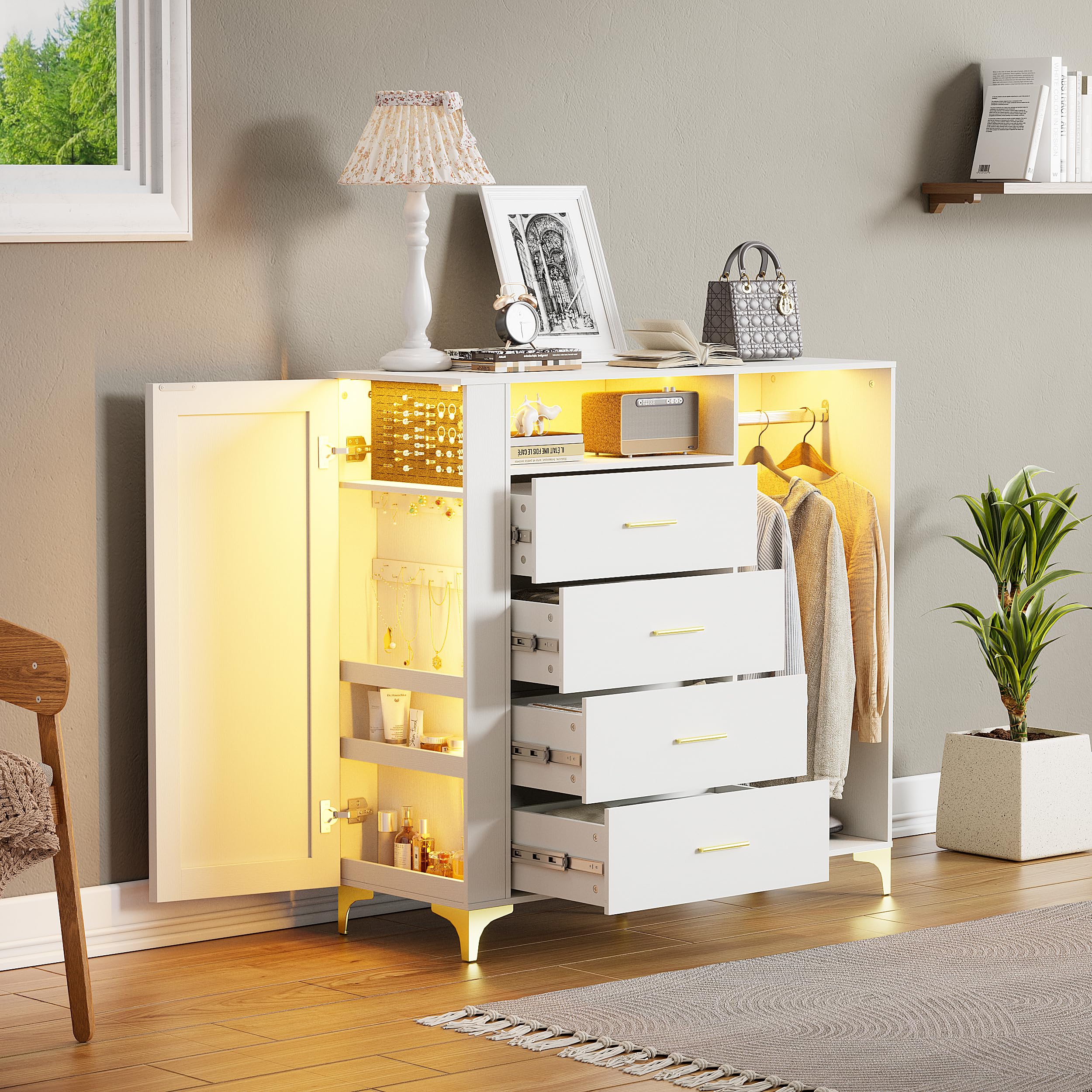 Drawer トップス Amazon.com: PAKASEPT Dresser for Bedroom with Jewelry