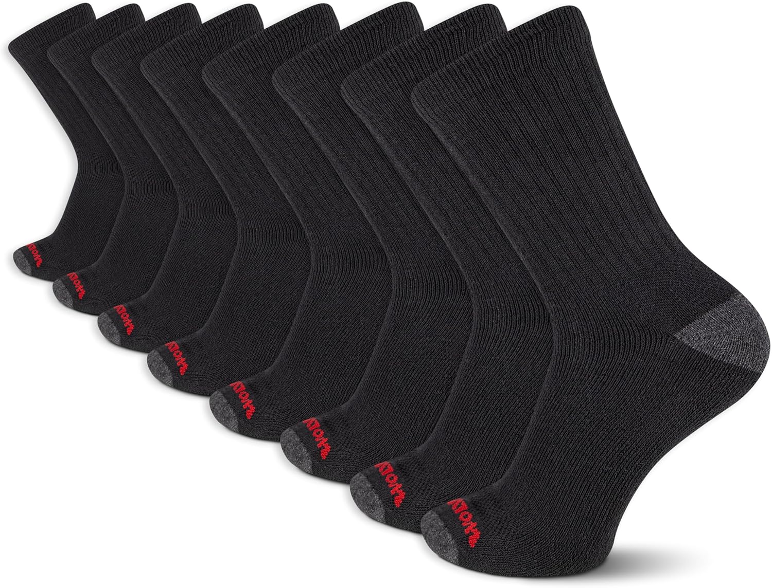 Wolverine mens Heavy Duty Work Crew Socks - 8 Pairs - Durable Poly Cotton Comfort