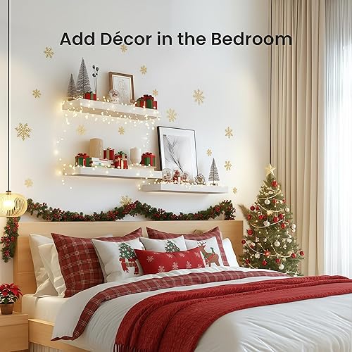 Miniatura 6 de Amada - 3 juegos de estantes flotantes invisibles montados en la pared, estantes modernos de almacenamiento de madera sintética con acabado mate