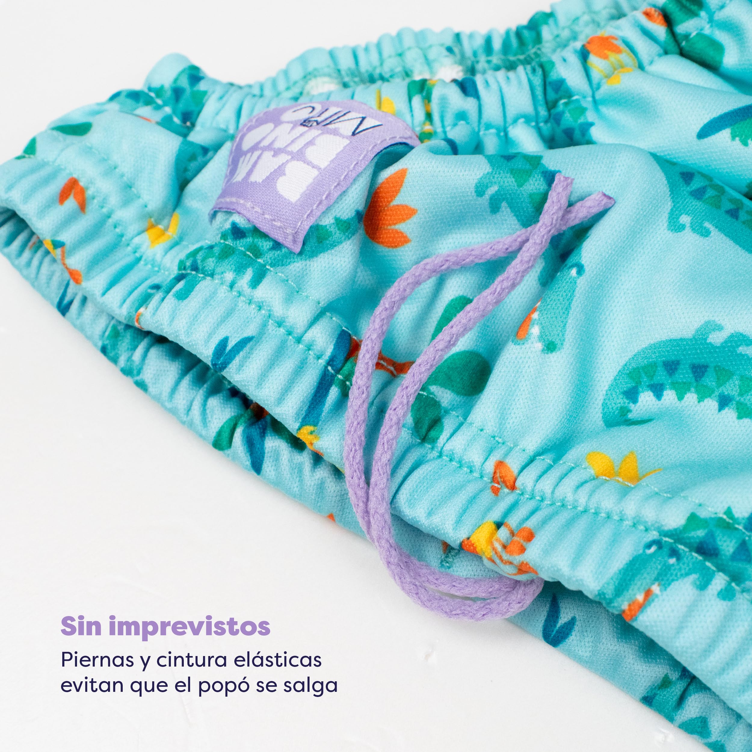 Bambino Mio Conjunto de pañales de natación reutilizables para bebé y niño pequeño unisex (1-2 años) COCODRILO ASTUTO, protección UPF 40+ | pañales de baño, camiseta y gorro de baño