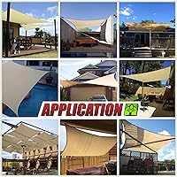 Vista 3 de ColourTree Toldo triangular turquesa de 22 x 22 x 22 pies, pantalla de tela para toldo – Bloqueo UV UPF50 UPF50, resistente a los rayos UV