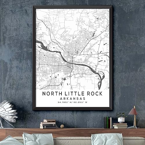 Miniatura 2 de Mapa de North Little Rock, Arkansas, Light 2 (12x16)