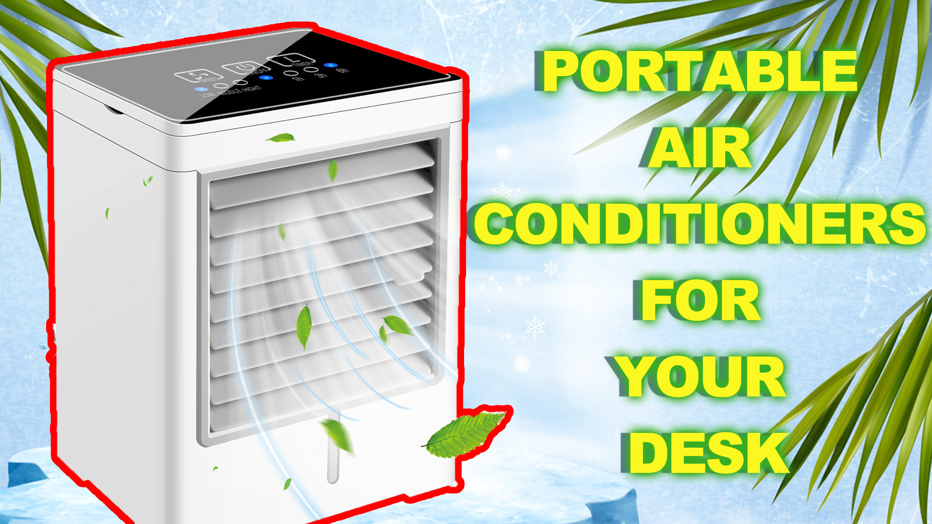 Rafraîchisseur D’Air Portable Cooling Ace – Ventilateur Bureau 3 Vitesses, Silencieux, Batterie 2000mAh (Bleu)