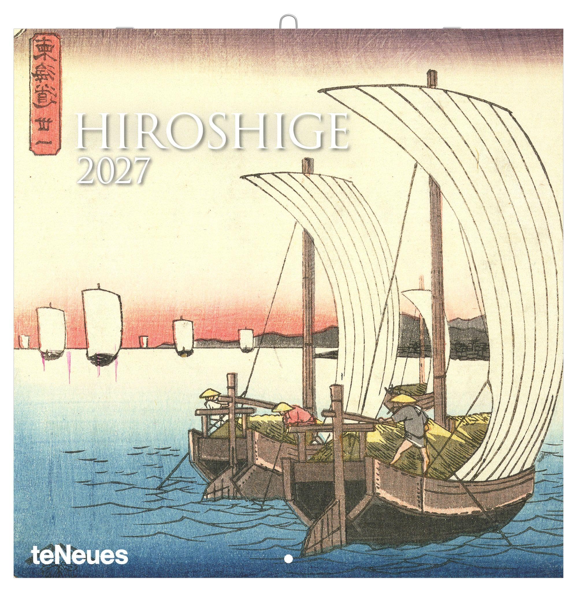 Hiroshige 2027: Wandkalender 30x30 cm (30x60 cm geöffnet), Kunstkalender mit Farbholzschnitten von Hiroshige