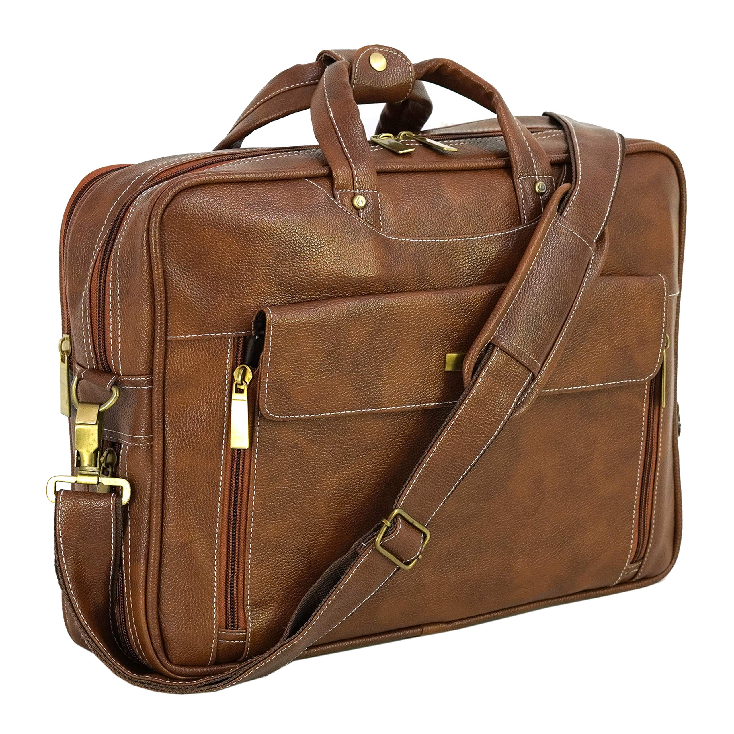 Storite Multi-Pocket 15.6 Inch PU Leather Laptop Bag for Men, Shoulder Sling Business Messenger Office Bag Carrying Notebook, Tablet Handbags for Women (B08WZ9KP7Q) Amazon Price History, Amazon Price Tracker