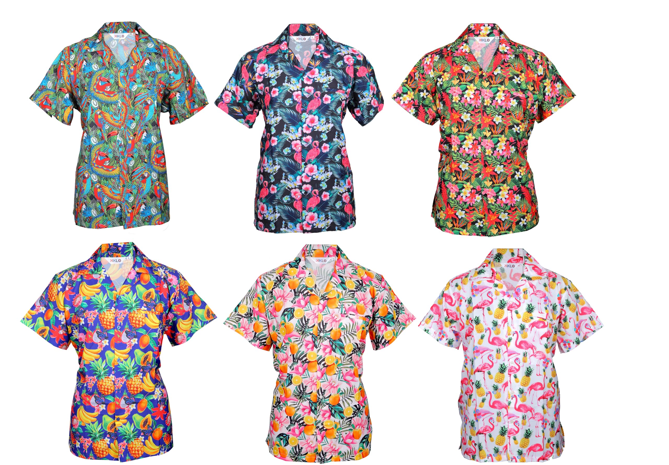 KIKLO Mens Hawaiian STAG Beach Hawaii Aloha Party Summer Holiday Fancy Shirt Digital Assorted (Assorted_Digital, M)