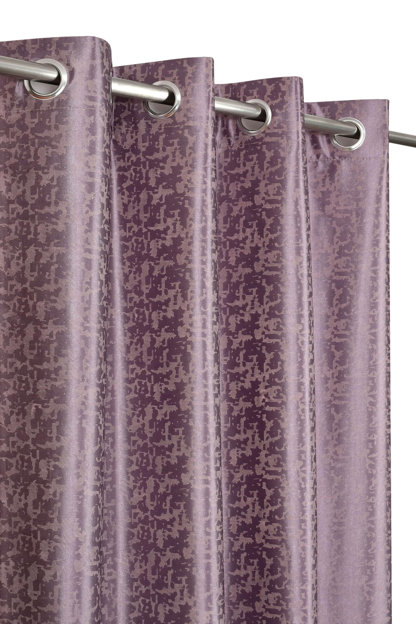 Yarnis Texture Printed Room Darkening Polyester Curtains 6 Feet Long for Door & Windows Living Room, Lavender, Parda, 1 Piece-picture-12