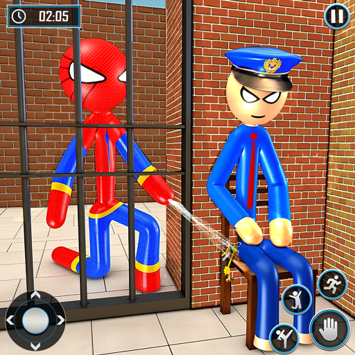 Strichmännchen-Gefängnisheld entkommt Jailbreak – Polizei- und Verbrechensjagd in offener Welt 3D