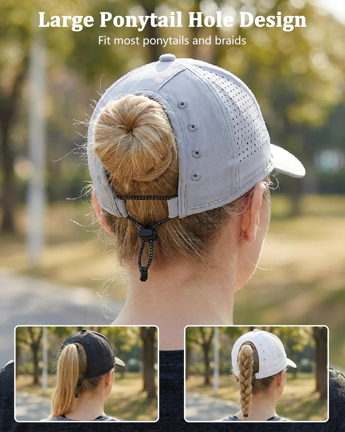 GADIEMKENSD Ponytail Running Hat for Women with Large Hole – Foldable Breathable Performance Baseball Cap for Outdoor Sports