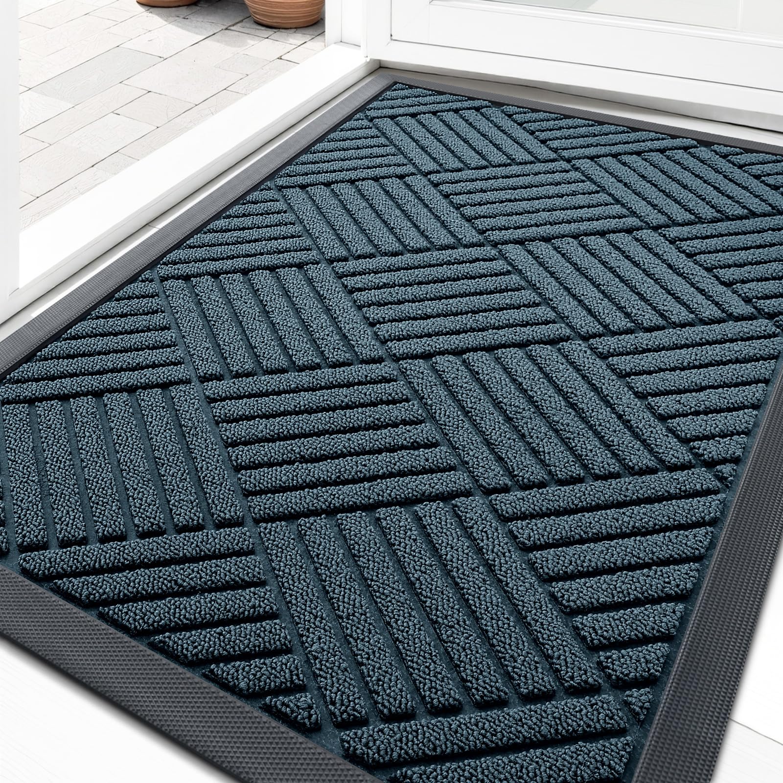 OLANLY Front Door Mat Outside Entrance 33x21, Waterproof Heavy-Duty Doormat