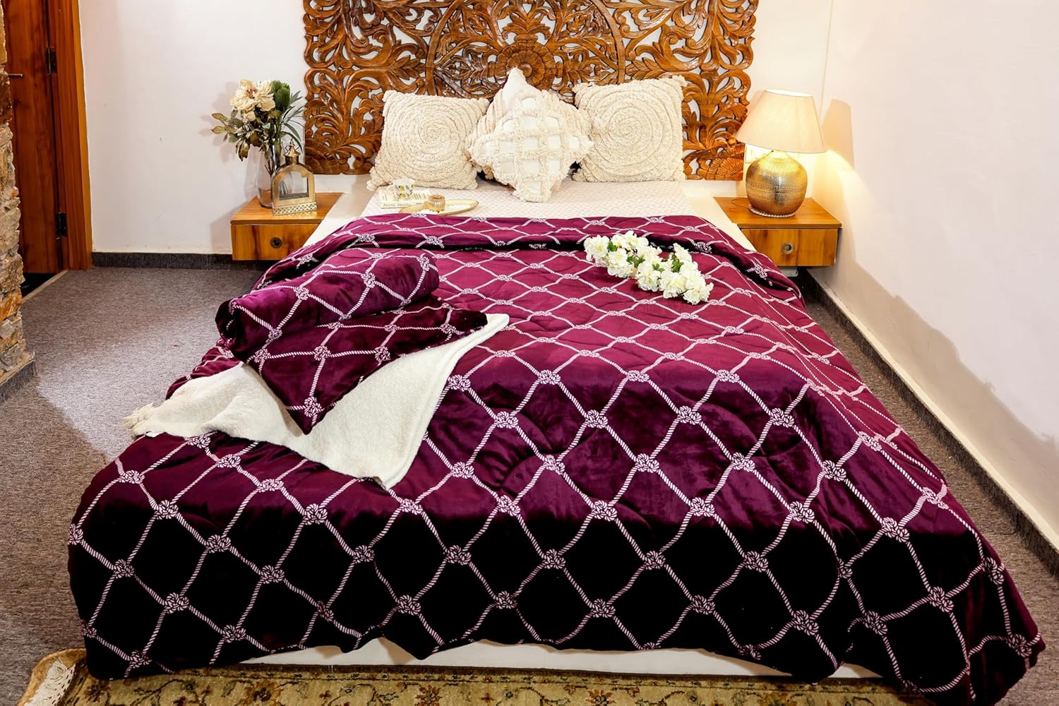 Real Dream Flannel Warm Quilt Cover for Winter, King Size Duvet Cover II Razai Cover II Quilt Cover II Dohar Cover for Double Bed with Zipper 90 x 100 Inches Real Dream Flannel Warm Quilt Cover for Winter, King Size Duvet Cover II Razai Cover II Quilt Cover II Dohar Cover for Double Bed with Zipper 90 x 100 Inches