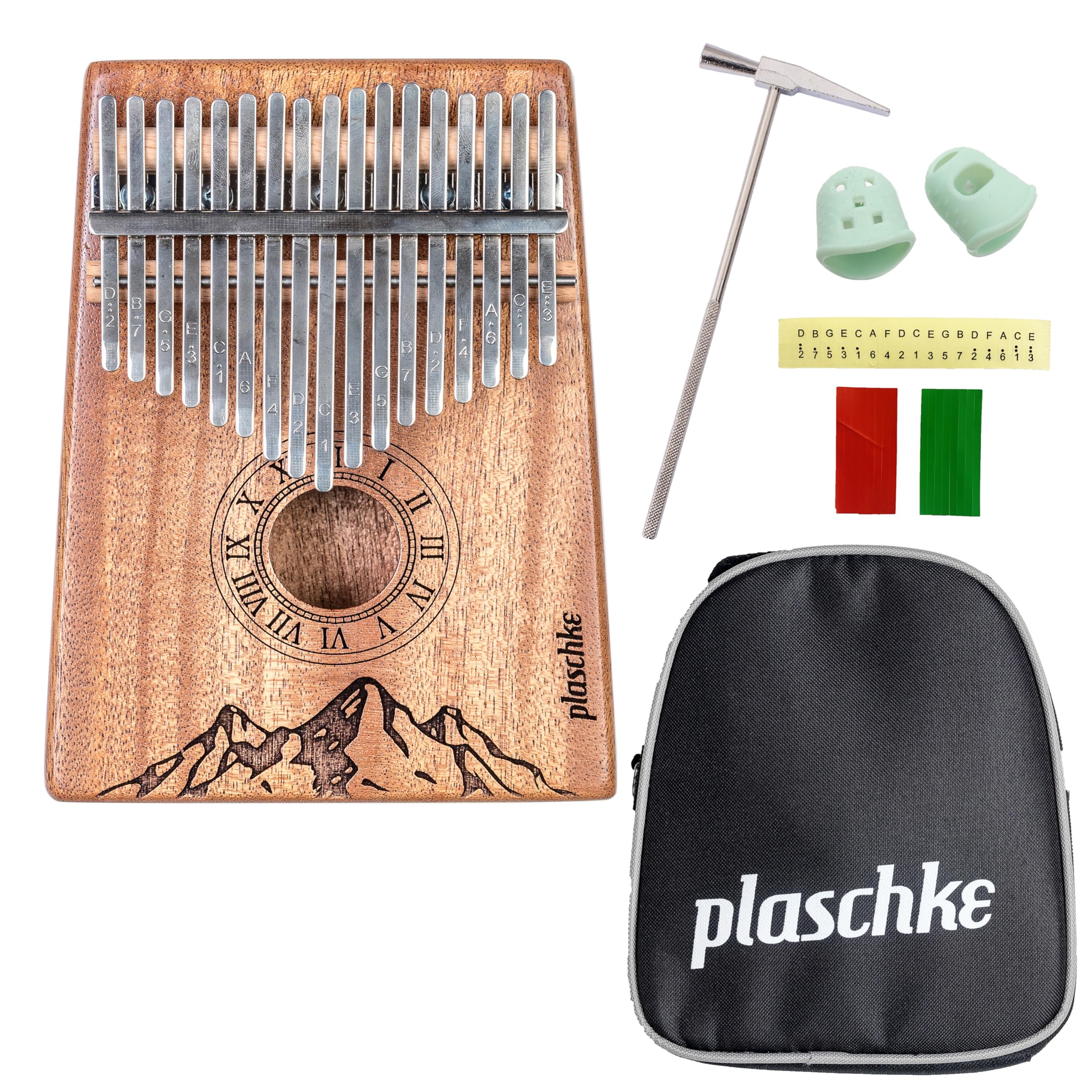 Alp-Gold Kalimba, 17 Keys, Daumenklavier, Finger Piano, Mbira, mit Tasche. Aus Südtirol