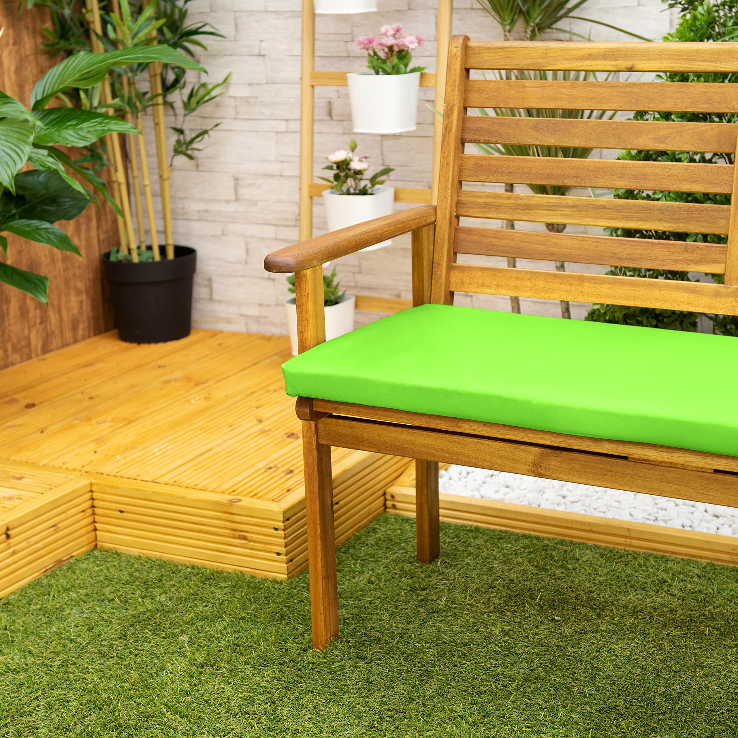 Cuscino Per Panchina Da Esterno 117x39cm - Impermeabile, Imbottitura Fibra, Blu, Per Giardino - Foto 2