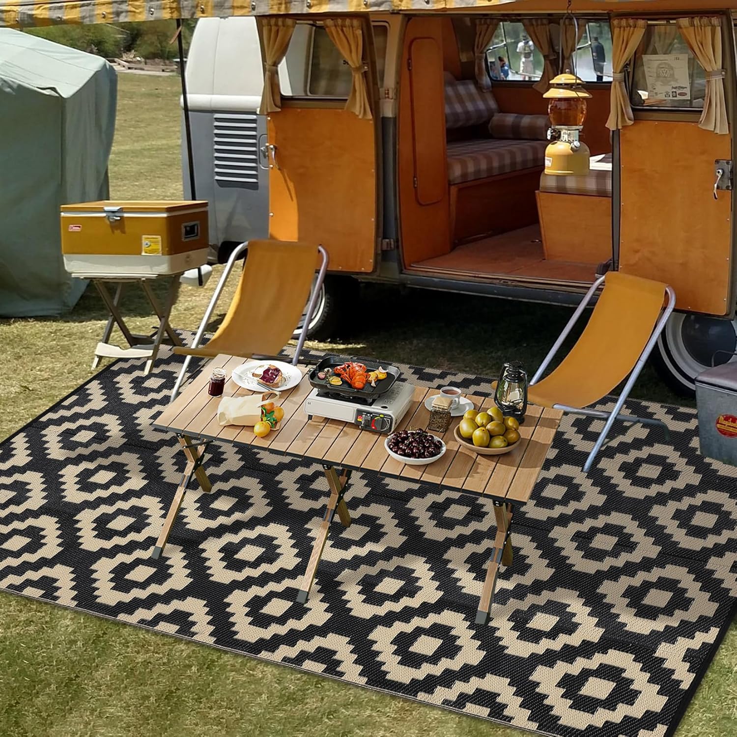 Outdoor Rug Reversible Plastic Straw Patio Camping Indoor Mat Carpet Waterproof - Picture 33 of 47