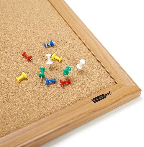 Miniatura 4 de Tablón de anuncios acabado de madera de roble de tablero corcho marco