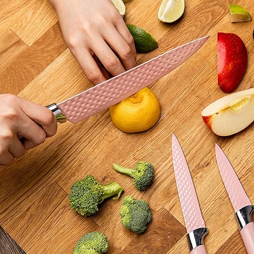 Miniatura 10 de Bakedger Juego de cuchillos de 7 piezas, ultra afilado, diseño atractivo, cuchillo de chef, cuchillo de cortar, cuchillo de pan, cuchillo utilitario