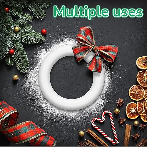 Miniatura 3 de 24 formas de corona de espuma de 6 pulgadas para manualidades, anillos de círculos de espuma, corona pequeña, anillo de espuma de poliestireno para