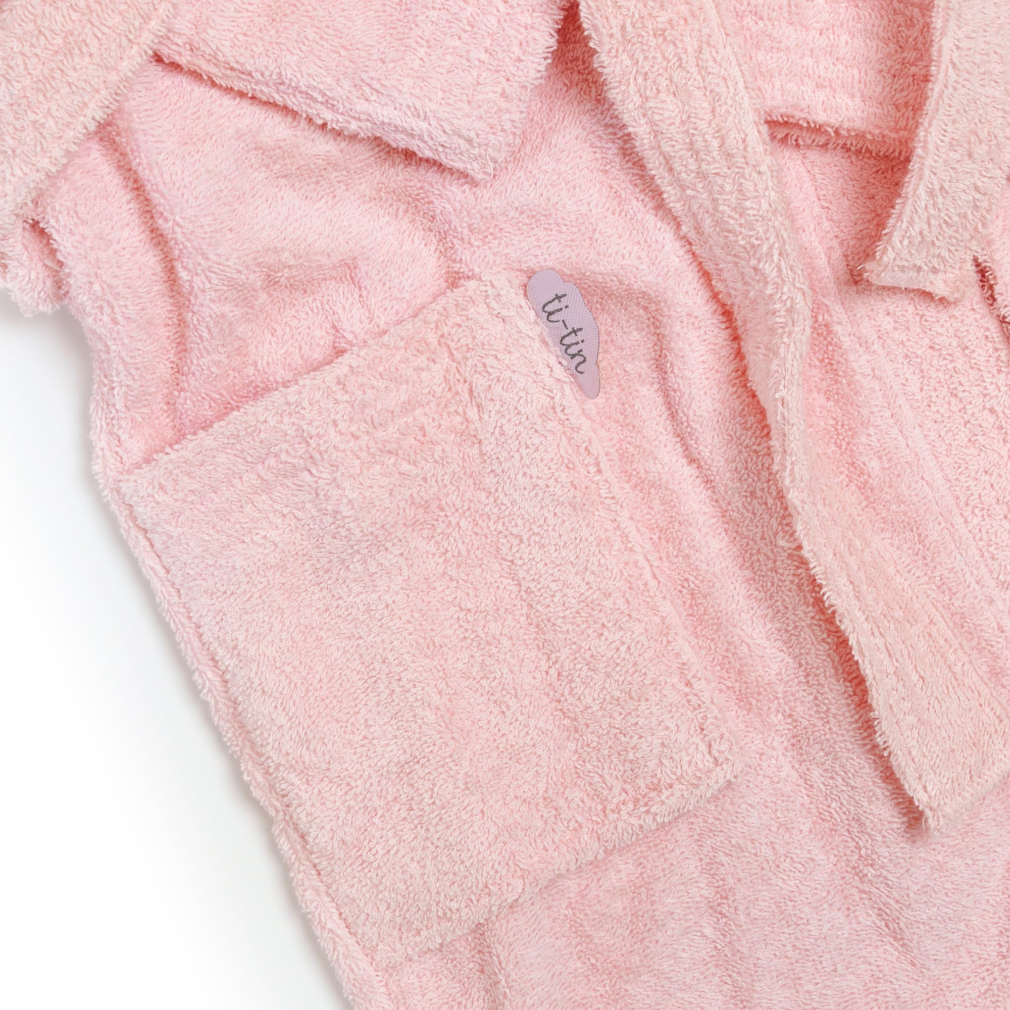 Ti TIN Peignoir Enfant Garçon ou Fille avec Capuche et Poches - Poncho de Bain Ultra-Doux et Absorbant en Coton, Idéal pour l'Heure du Bain, Facile à Laver, Lavable à 30°C