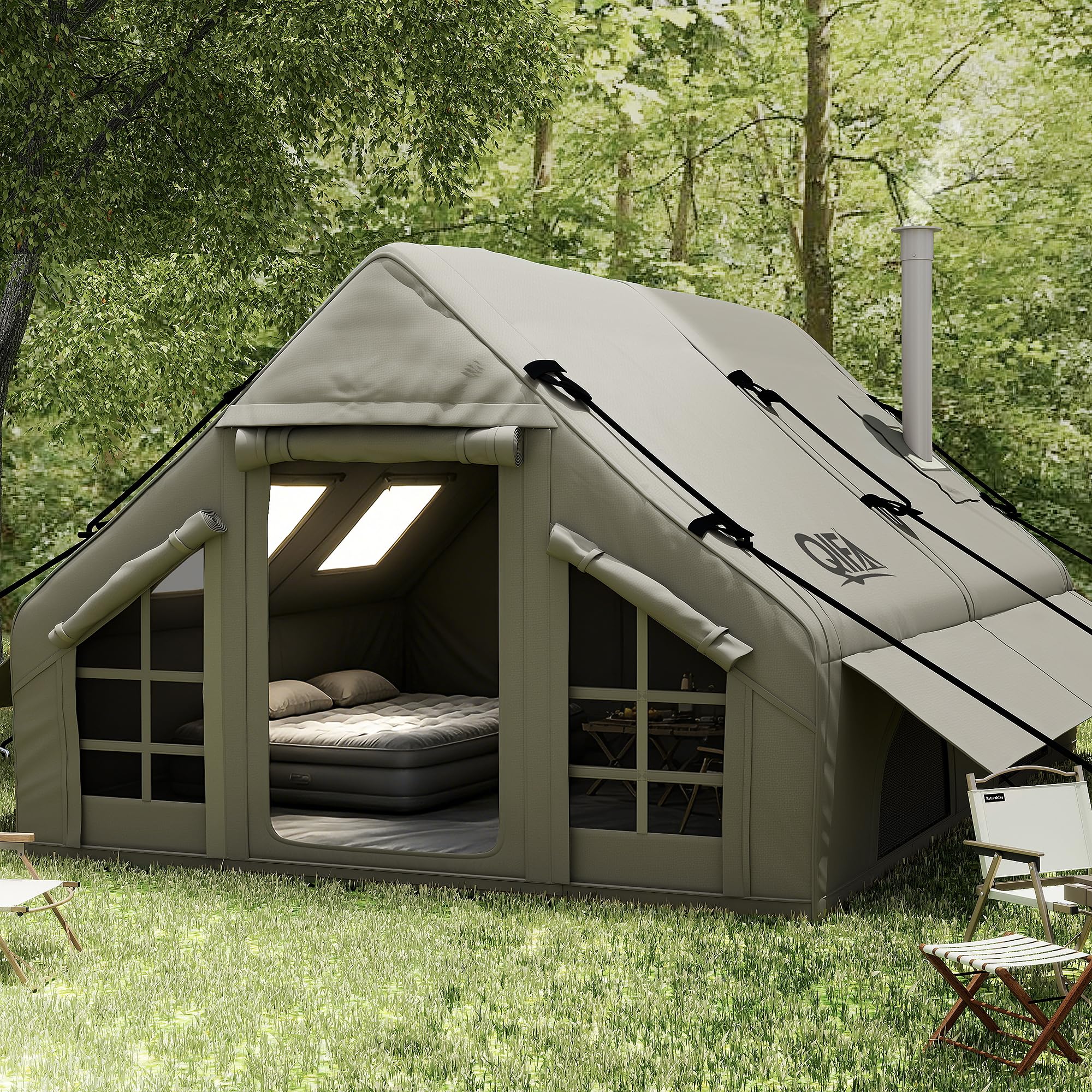 Photo 1 of QIFA 129 sq ft 8-10 Person Inflatable Camping Tent