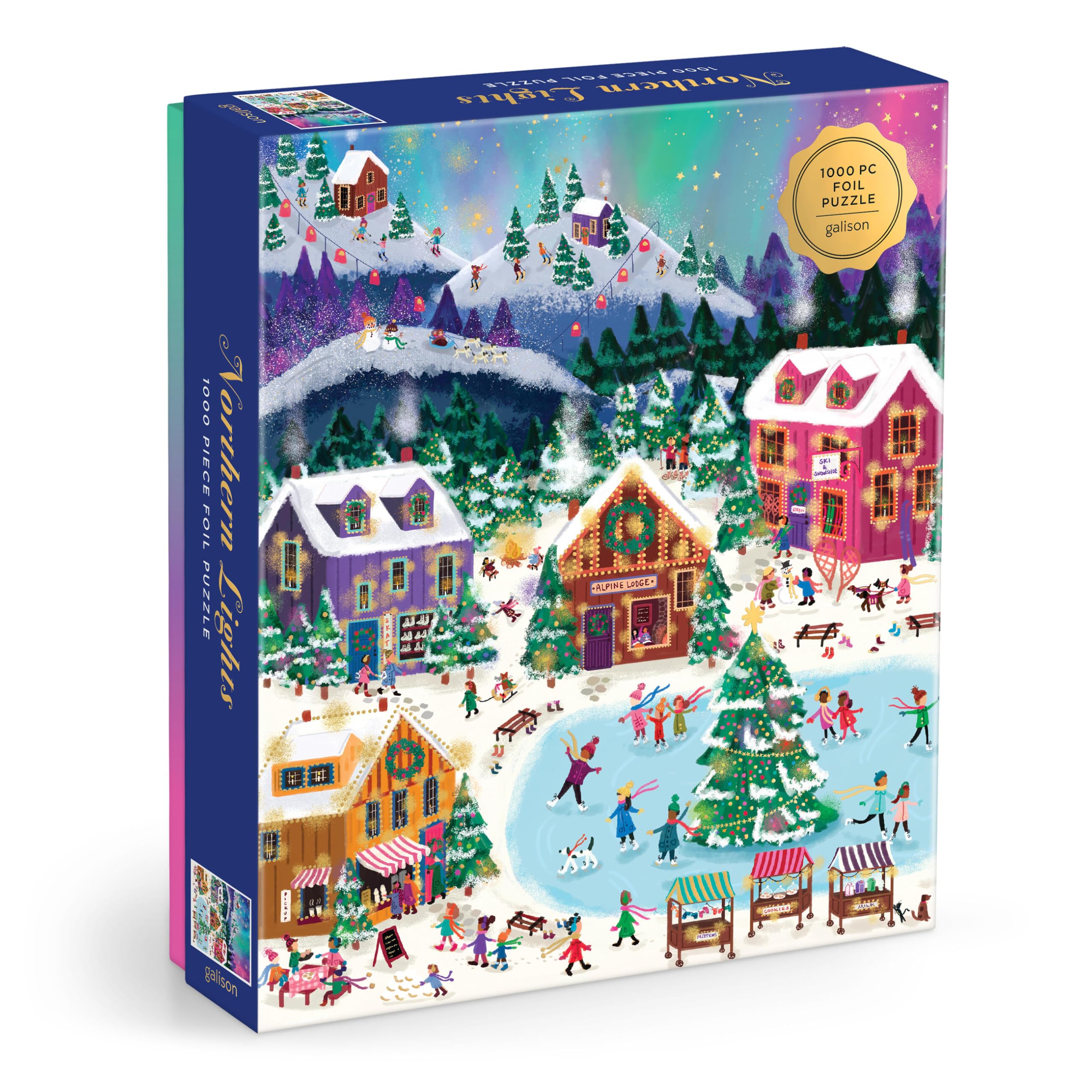 1000 Piece Jigsaw Puzzle with Foil for Adults Northern Lights | Illustrated by Joy Laform…