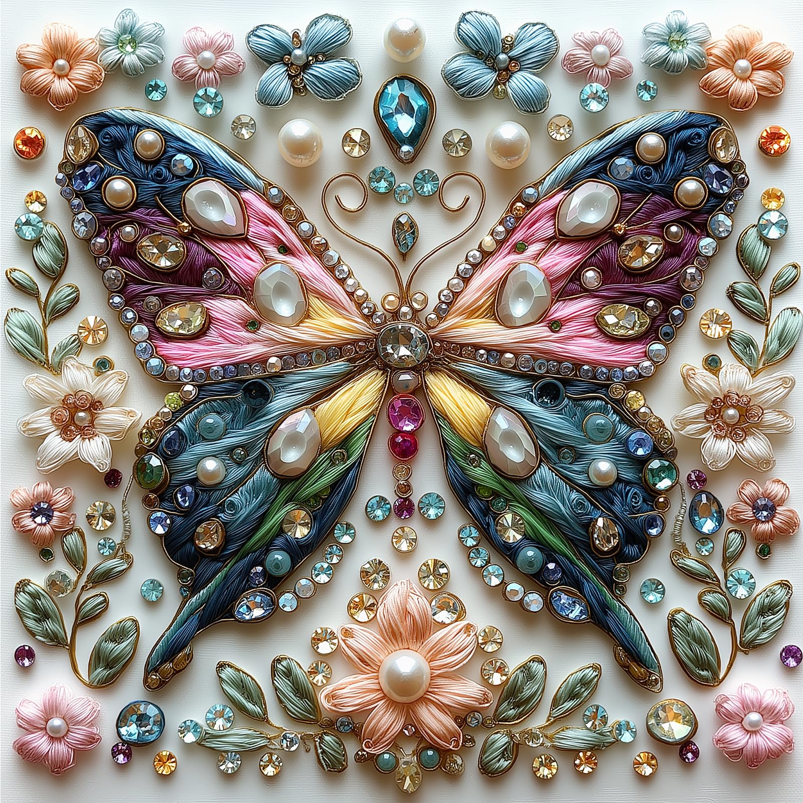 Butterfly Jigsaw Puzzles for Adults 500 Pieces Colorful Crystal Flower Puzzles Beautiful Diamond Art Puzzle Difficult Unique Family Challenging Games Gift for Teens Adults Puzzle (20"x20")