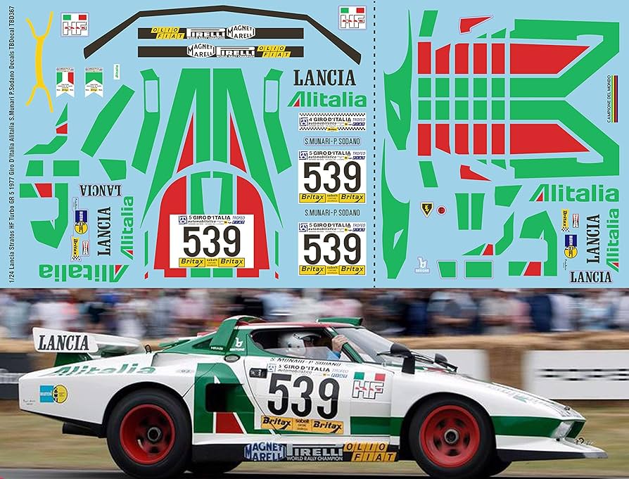 Generico 1/24 Decals for Lancia Stratos HF Turbo GR 5 1977