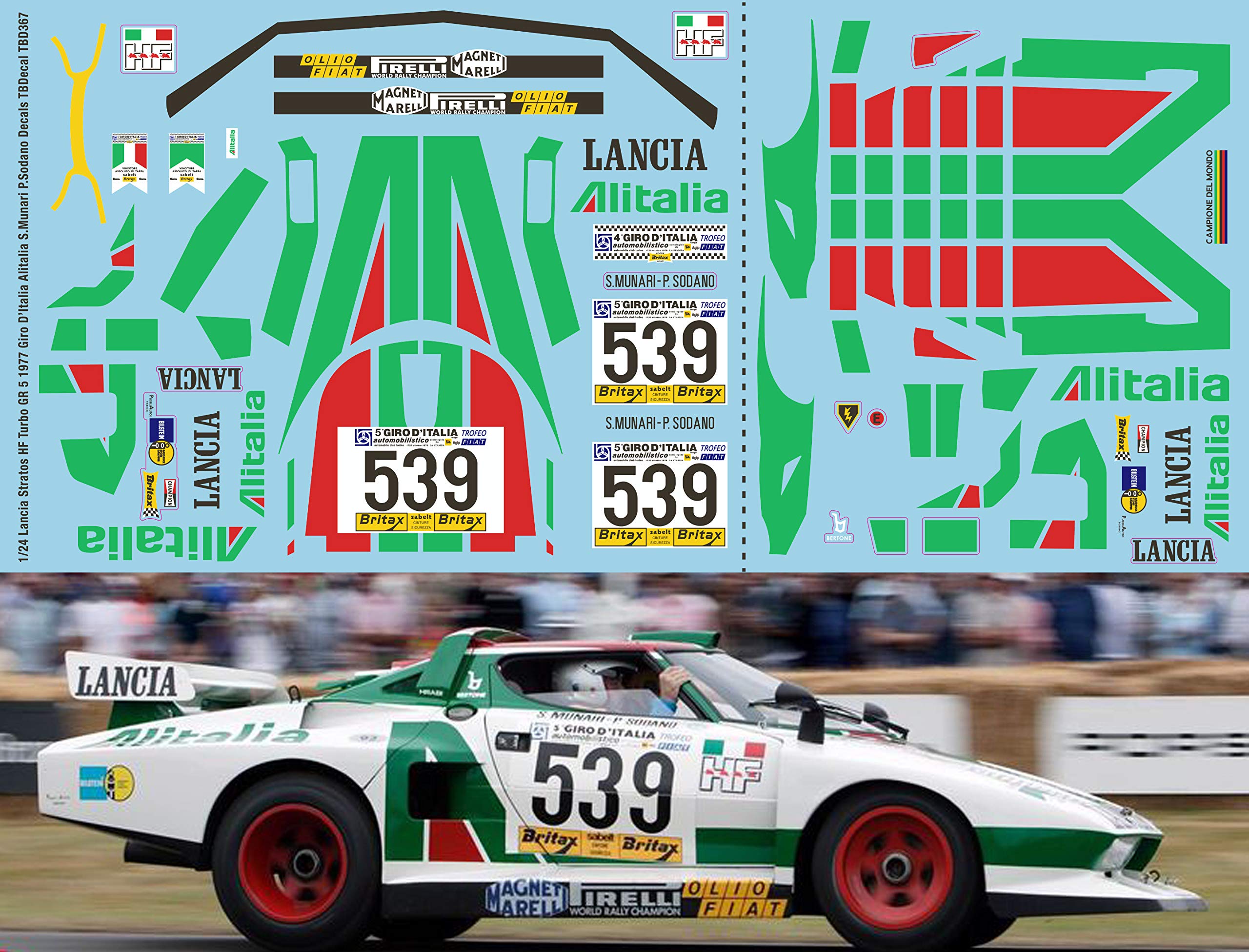 Generico 1/24 Decals for Lancia Stratos HF Turbo GR 5 1977