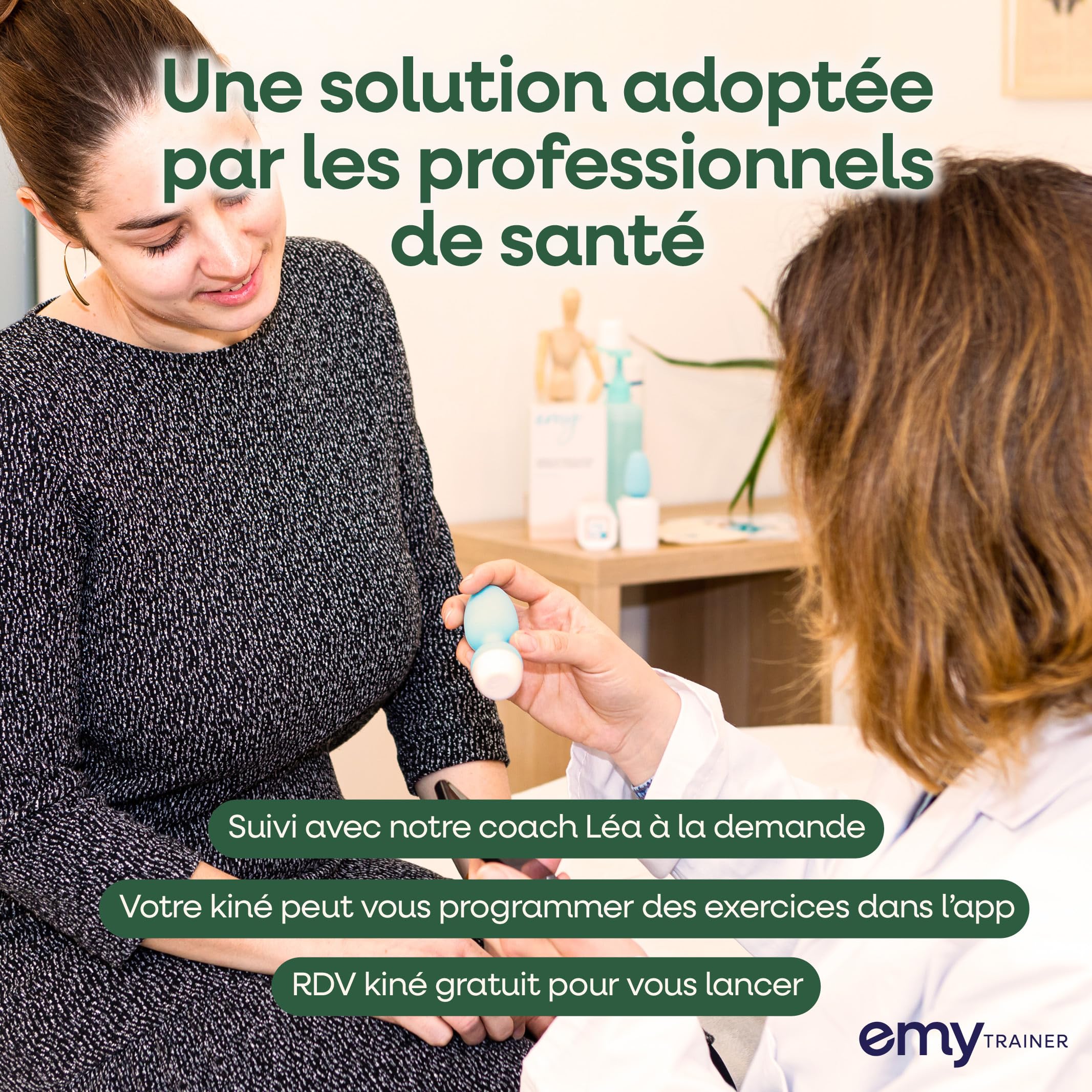 Emy | Sonde Périnéale Connectée Dispositif Médical FR | Biofeedback Rééducation Périnée pour Fuites Urinaires Post-Partum Ménopause Sport - Dispositif Médical CE conçu en France
