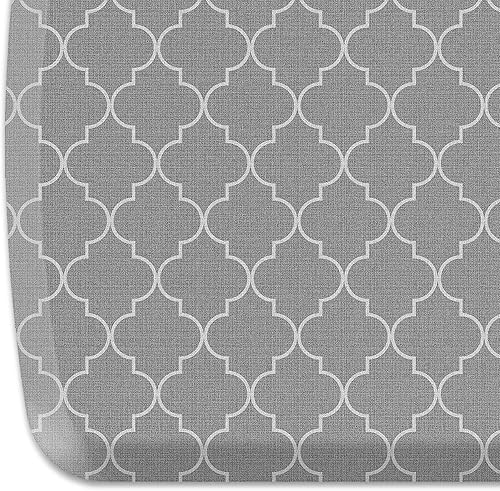 GelPro Elite Premier Tapete de Piso Antifatiga para Cocina Comfort, 20x36", Trellis Gris Clásico