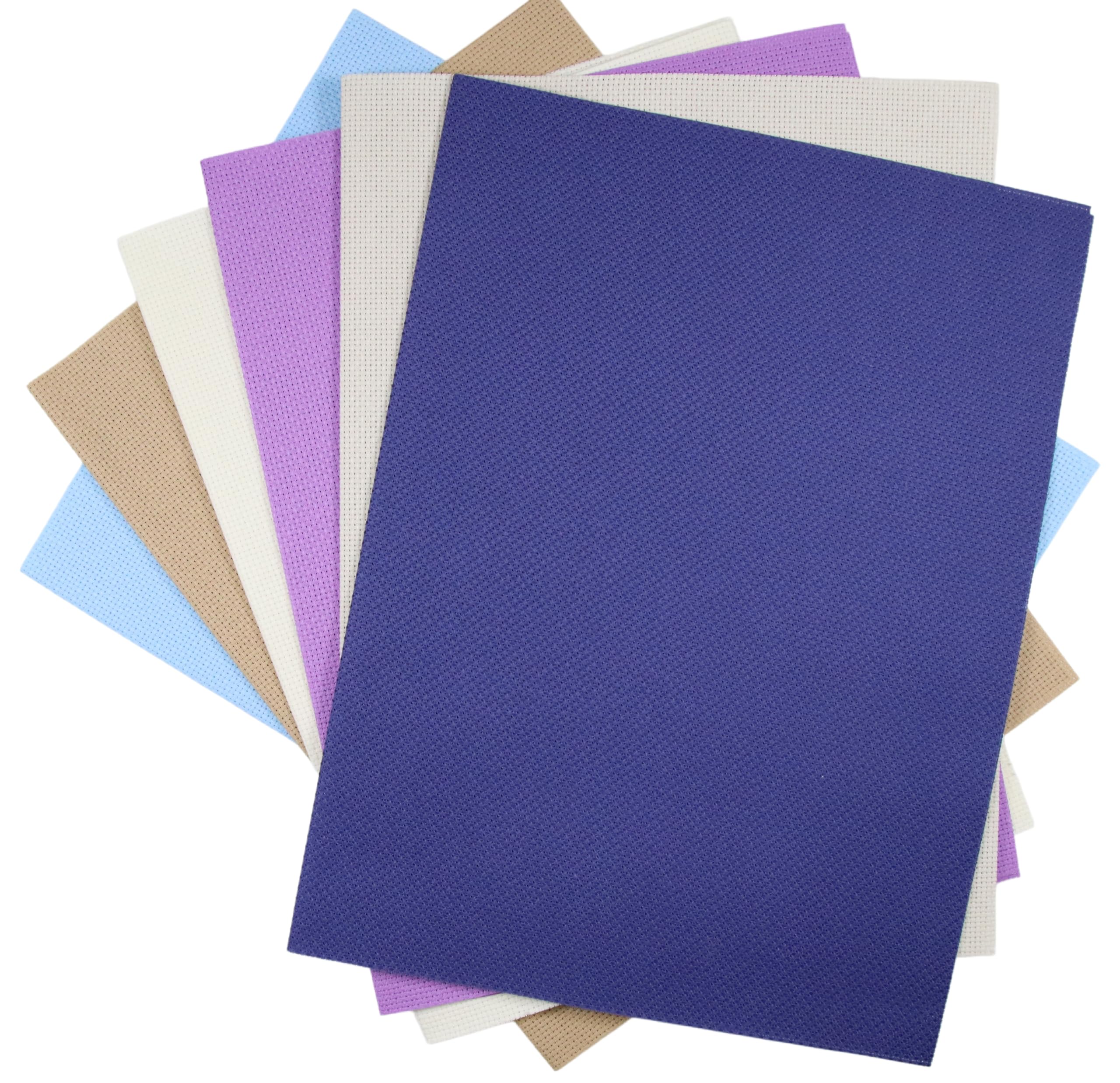 KCS 6 pc of 12" x 18" (30cmx45cm) 14 Count Cotton Aida Cloth Cross Stitch Fabric (14CT-C)