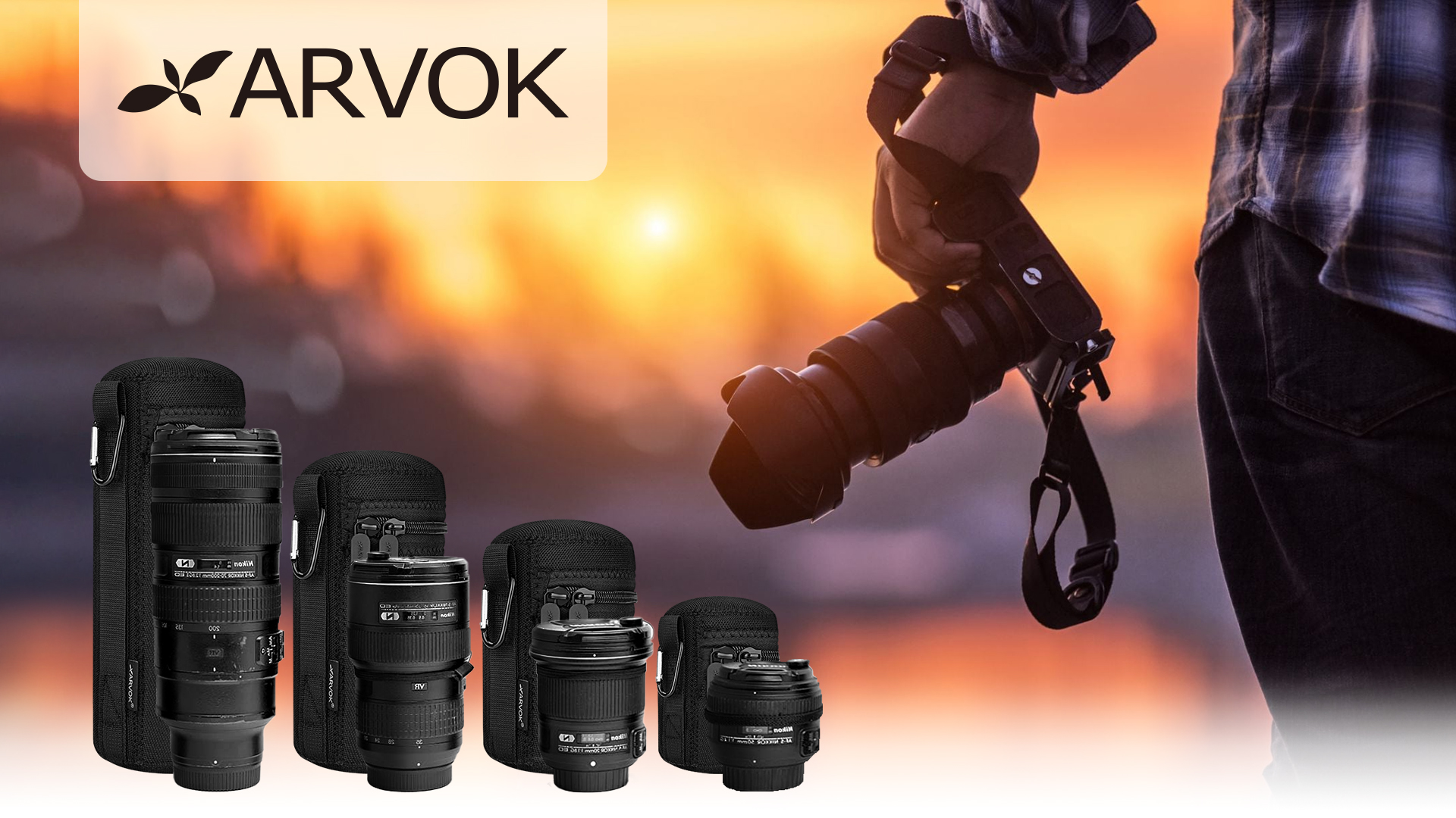 PATIKIL 4er Set Objektiv Taschen - Neopren Schutzhüllen Für Kameraobjektive