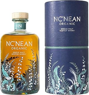 Nc'nean Organic Single Malt Scotch Whisky with Gift Tube | 46% ABV | 70cl Bottle | Small Batch Organic Whisky from Scotland | Distilled, Aged & Bottled at Nc’nean Distillery