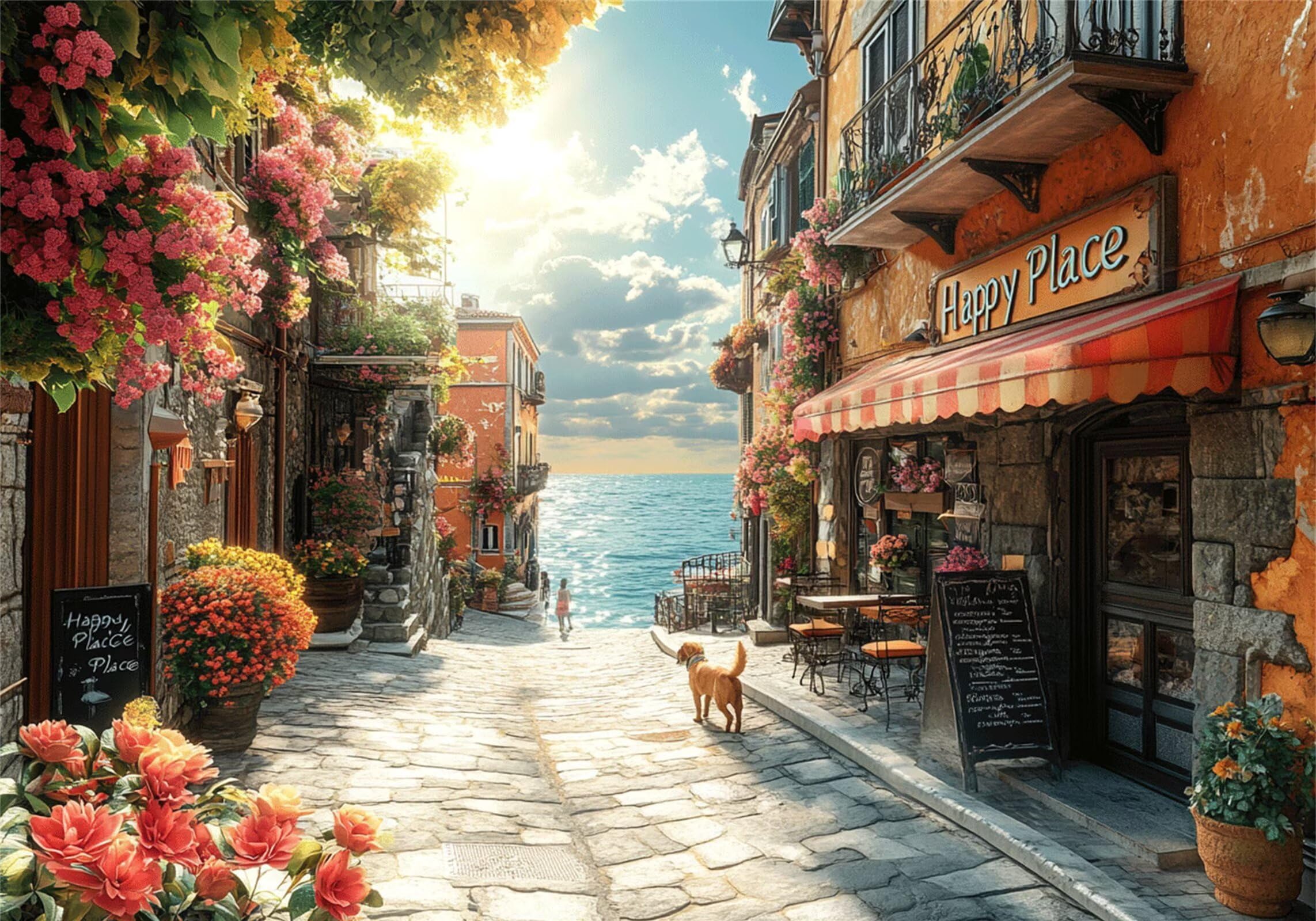 Małe miasto Puzzle 5000 sztuk Dorośli Nad morzem Klasyczne puzzle Panorama Trudno Niemożliwe Ogromna układanka Gra edukacyjna Wyzwanie Zabawka dla dzieci od 14 lat Prezent Mężczyzna Kobieta P-271
