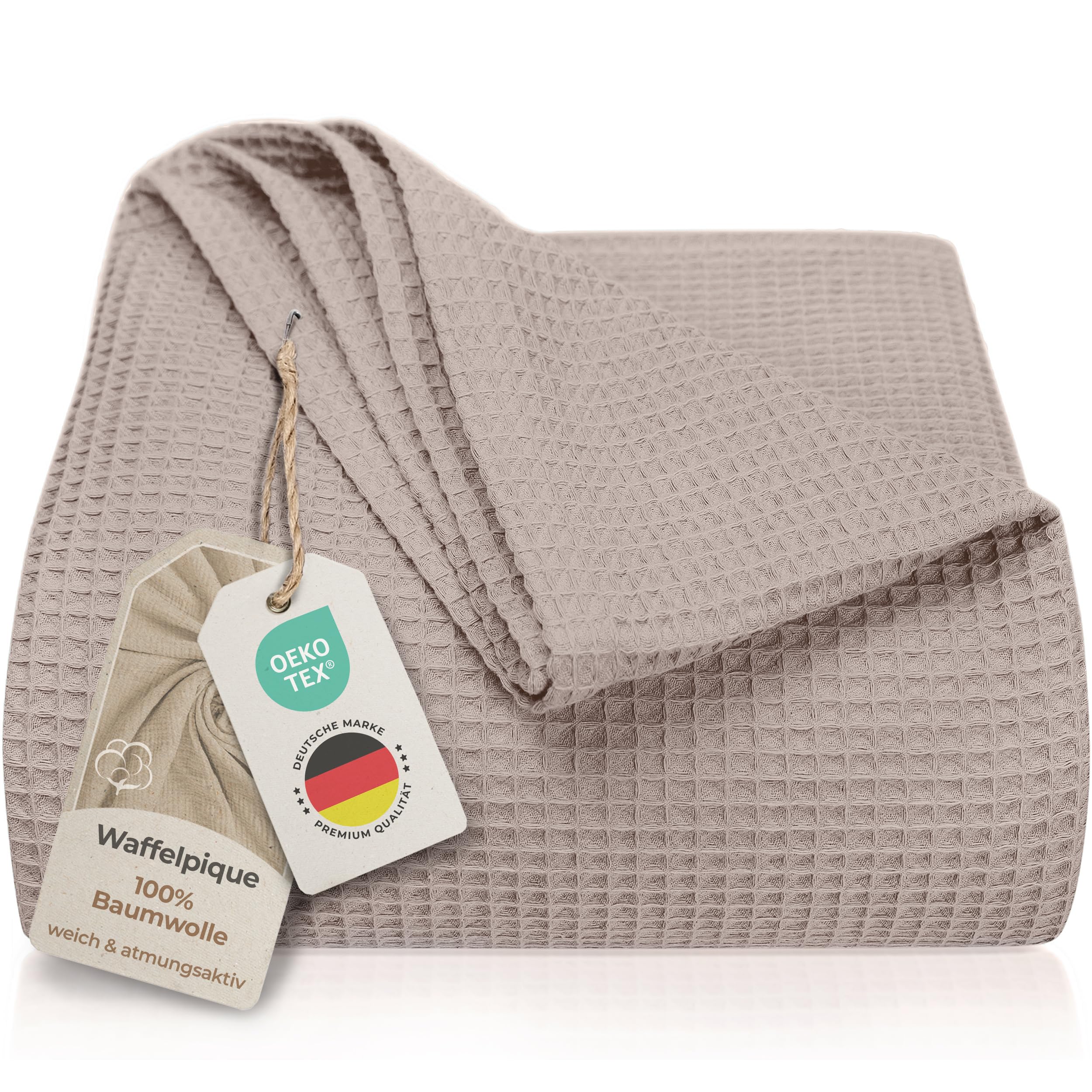 LAYNENBURG Narzuta premium 180 x 220 cm - Waflowa pique 100% bawełna - lekka narzuta domowa o wyglądzie waflowym - narzuta bawełniana jako narzuta na łóżko, narzuta na sofę, narzuta na kanapę - koc na