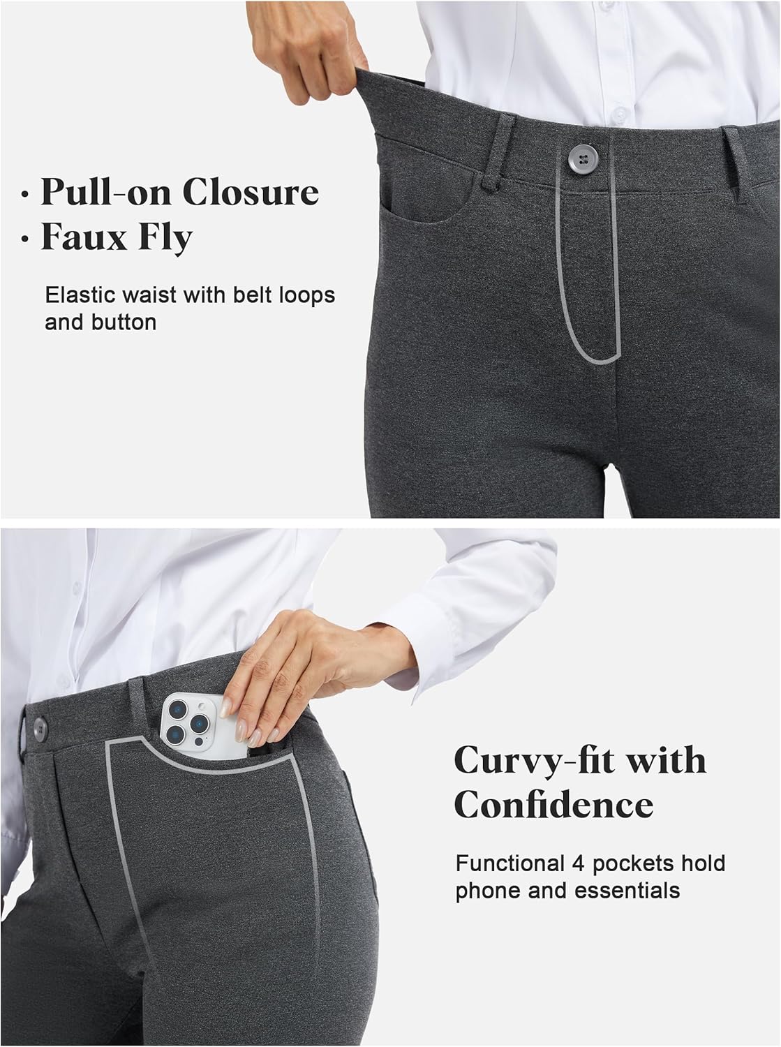 Tall Women's 34/36/38 Inseam Bootcut Dress Pants Office Work Yoga Slacks Stretch Business Casual Trousers - Image 5