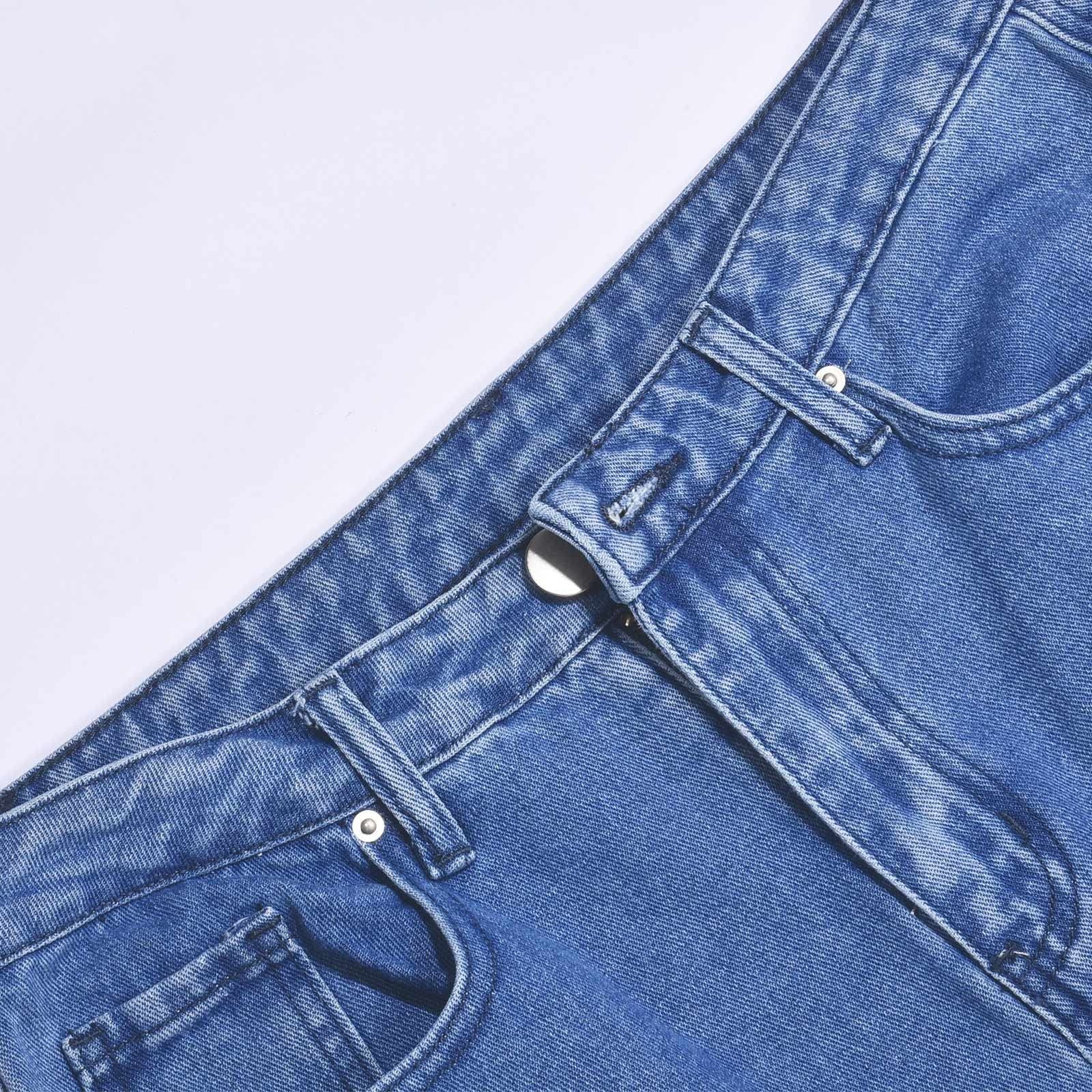 Générique 2026 Jean Salopette Droite Haute Style zippé pour Femme Denim Coupe ajustée Confortable élégant