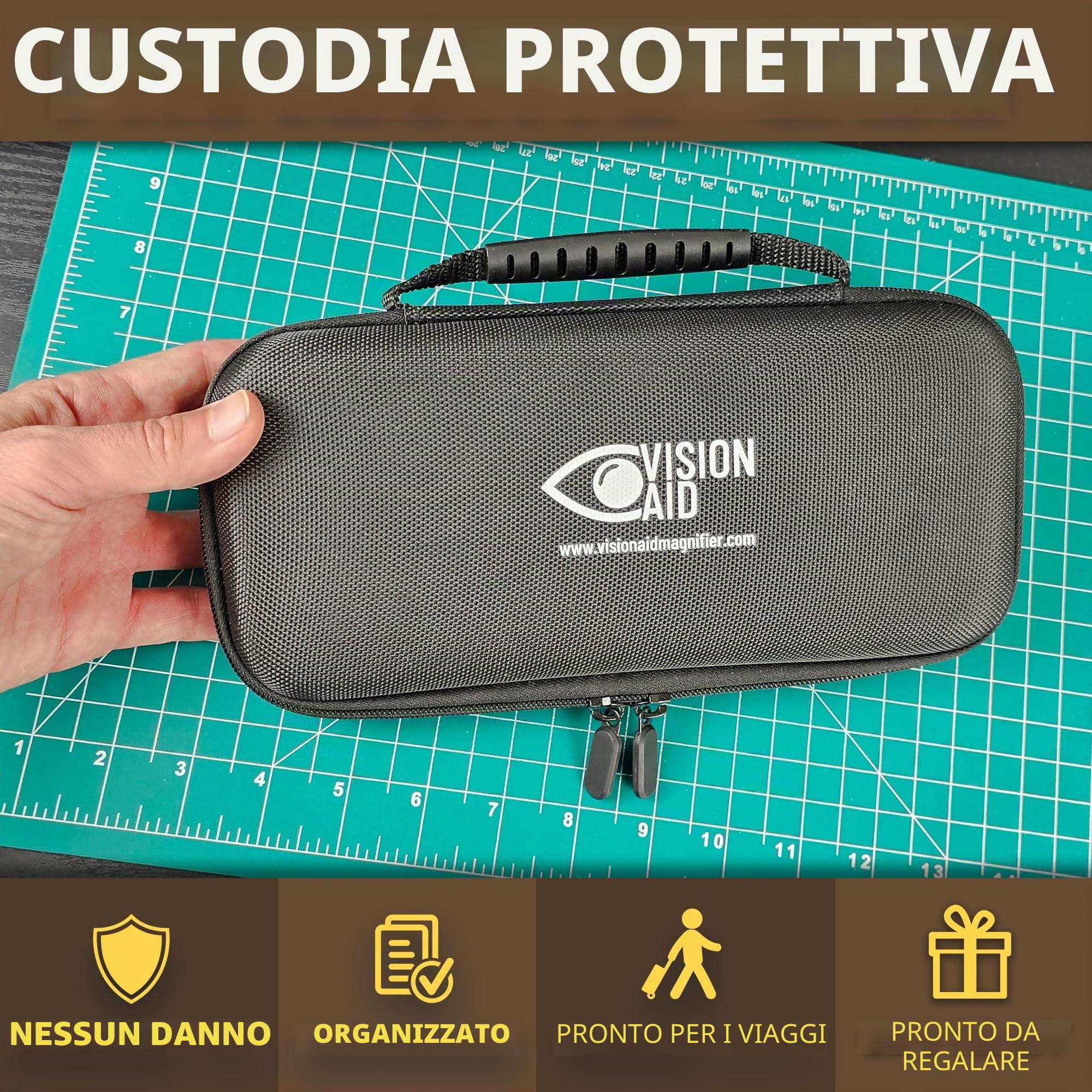 Lente d'ingrandimento 30x a mani libere con 36 LED ultra luminose e custodia 40x per lettura gioielli monete orologi