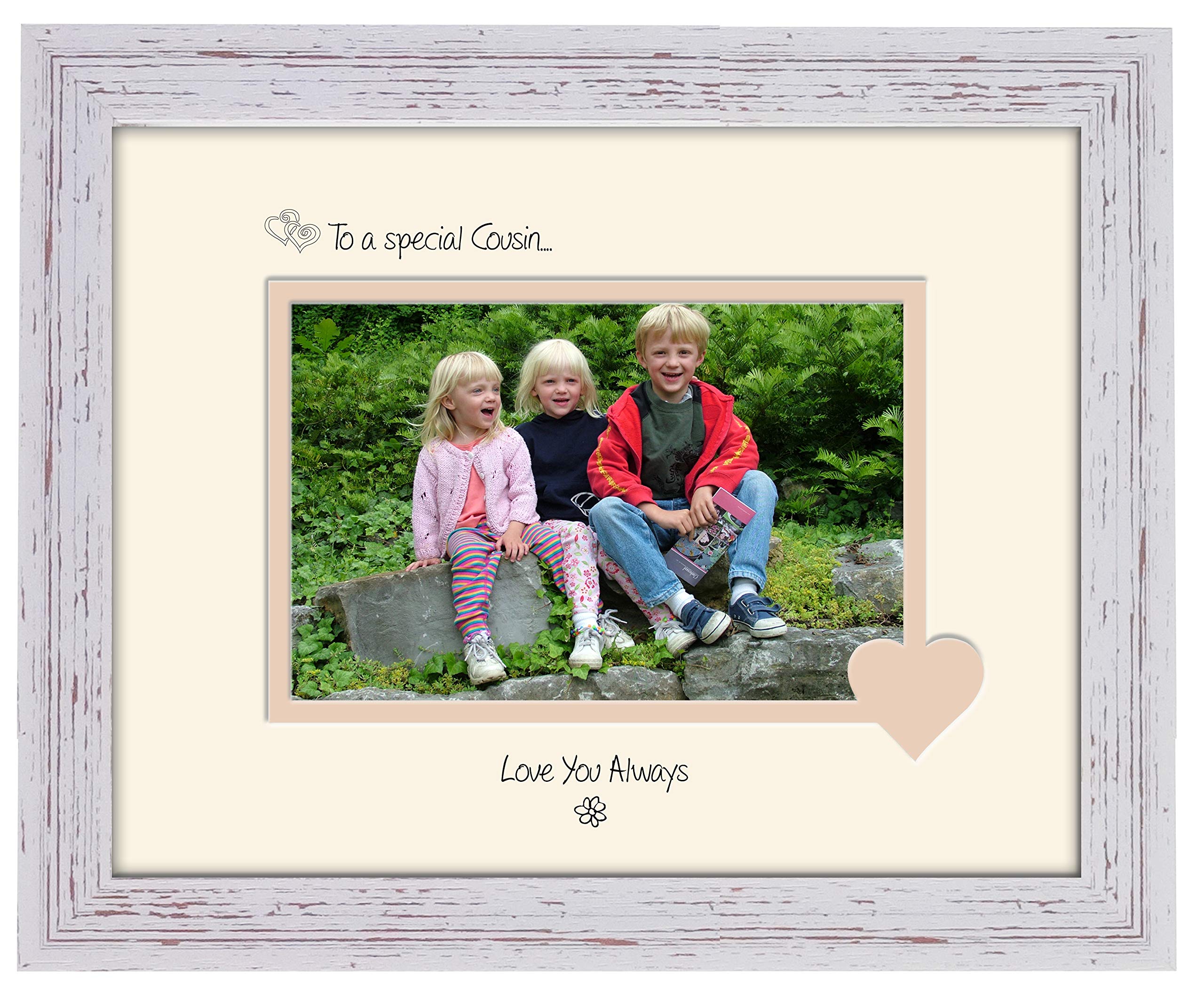 Photos In A Word Shabby Chic Frame Cream Mount Beige Inside Cousin Photo Frame Special Cousin Love You Always Double Mounted Quality Gift (Shabby Chic Frame Cream Mount Beige Inside)