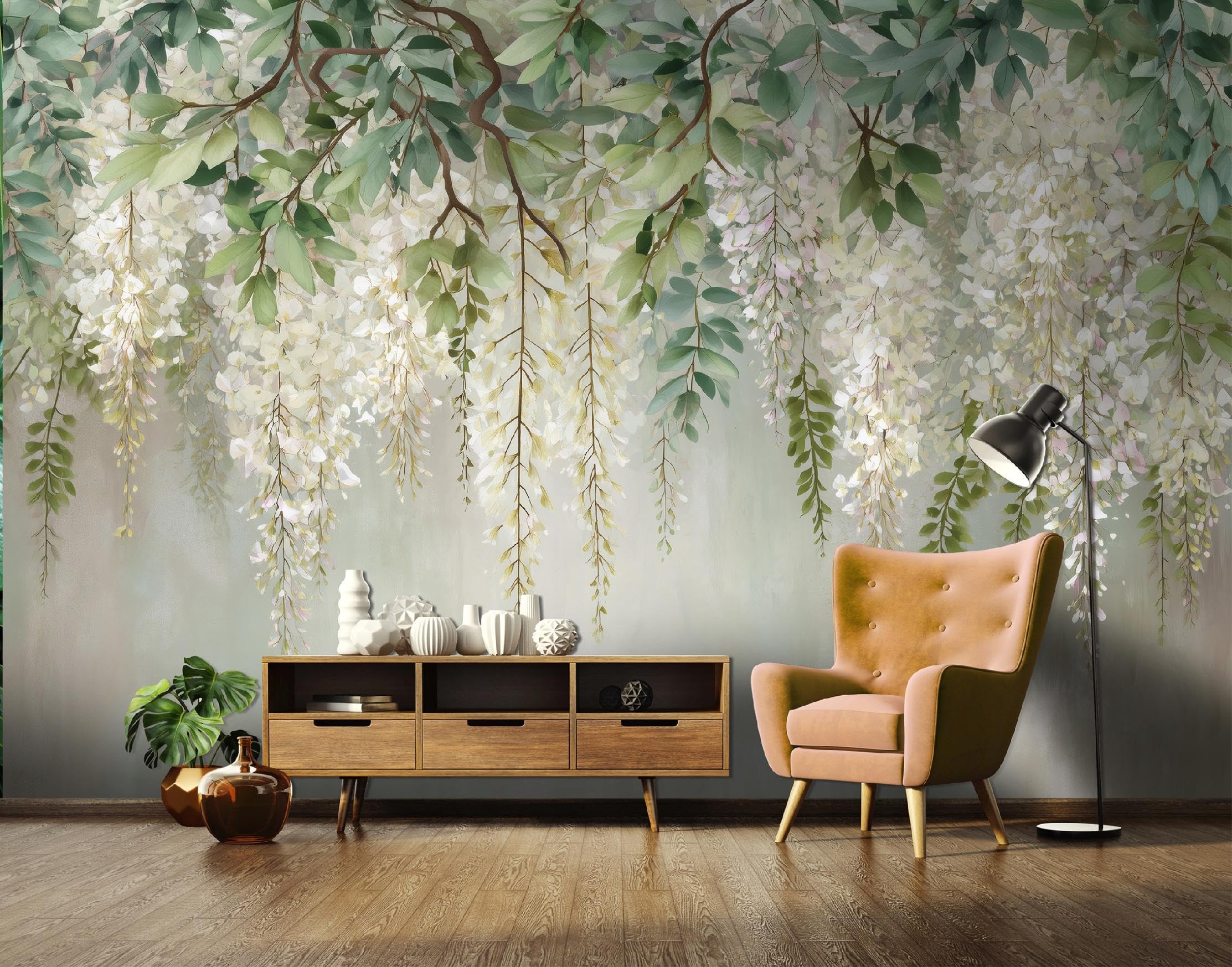 WallArena Vlies Fototapete 350x250 cm | Hochwertige Vliestapete, Blätter, für Wohnzimmer Schlafzimmer, Motivtapeten für Wohnzimmer und Schlafzimmer: Diese